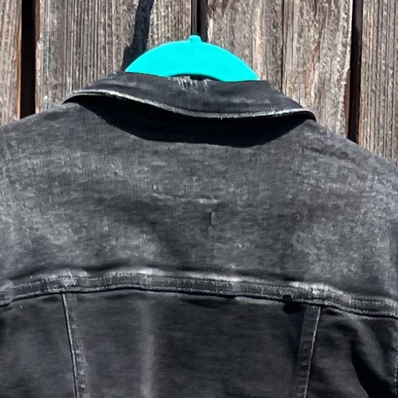 Vervet Los Angeles cropped puff sleeve trucker jean jacket size small - Picture 14 of 17